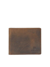 PRIMROSE Vintage Leather Long Wallet, Slim Bifold Design, Brown